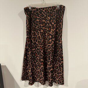 J. Crew Cheetah Print Midi Slip Skirt Size Large